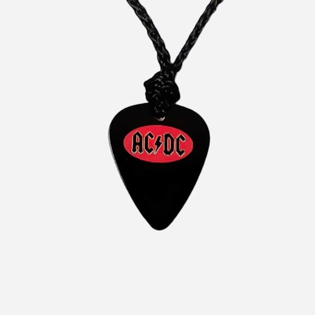 ACDC Guitar Pick Necklace - Restrumed.com - Upcycled Guitar String ...