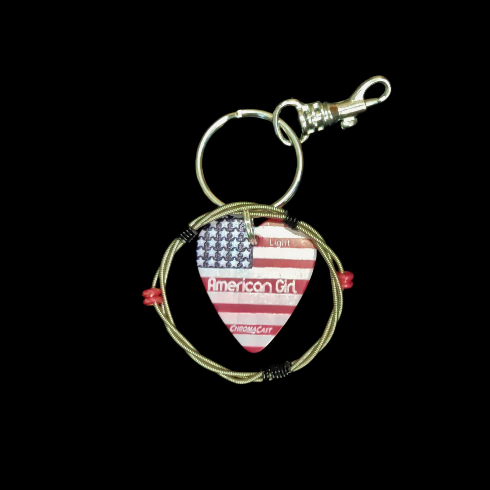 American Girl Guitar String Keychain