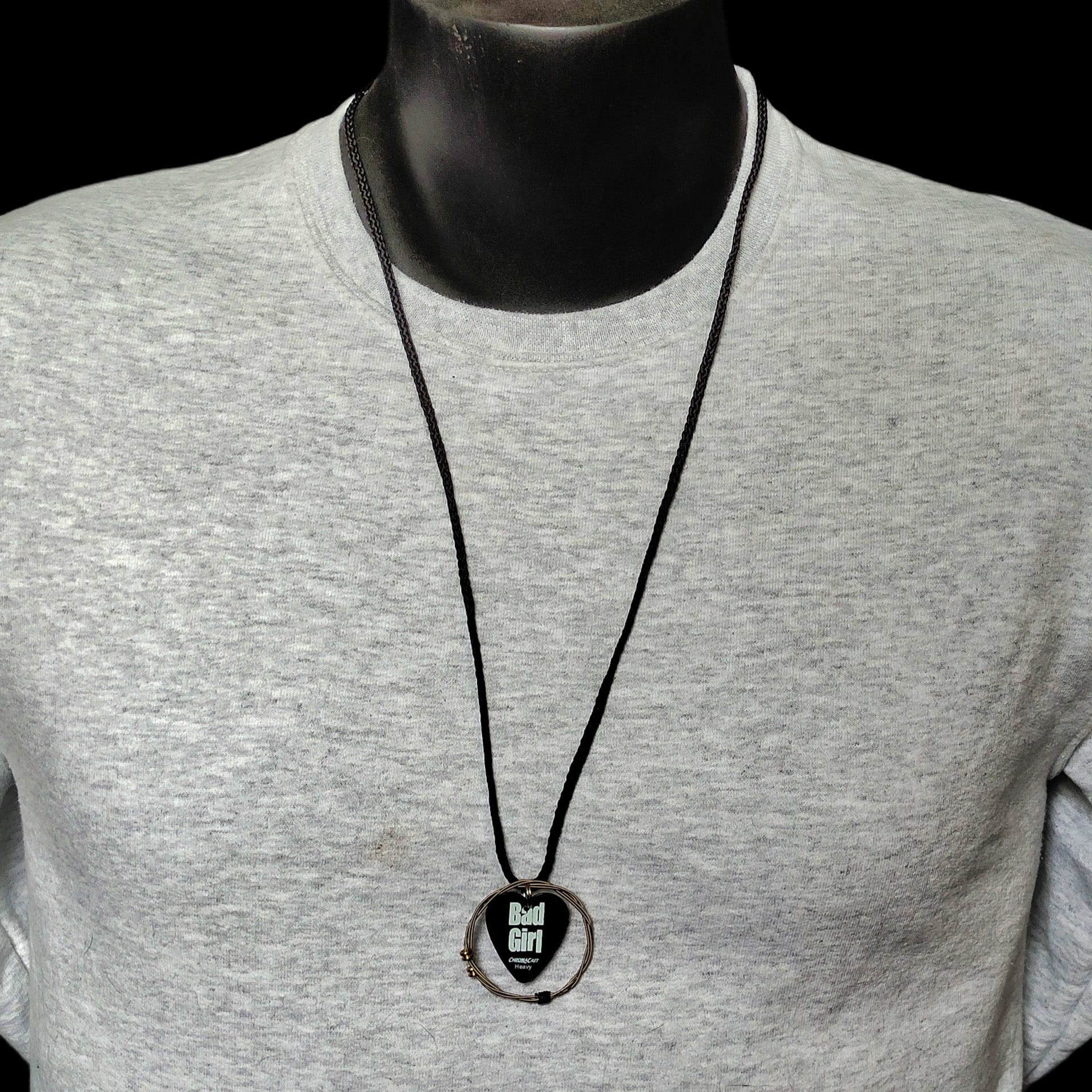 "Bad Girl" Guitar String Necklace