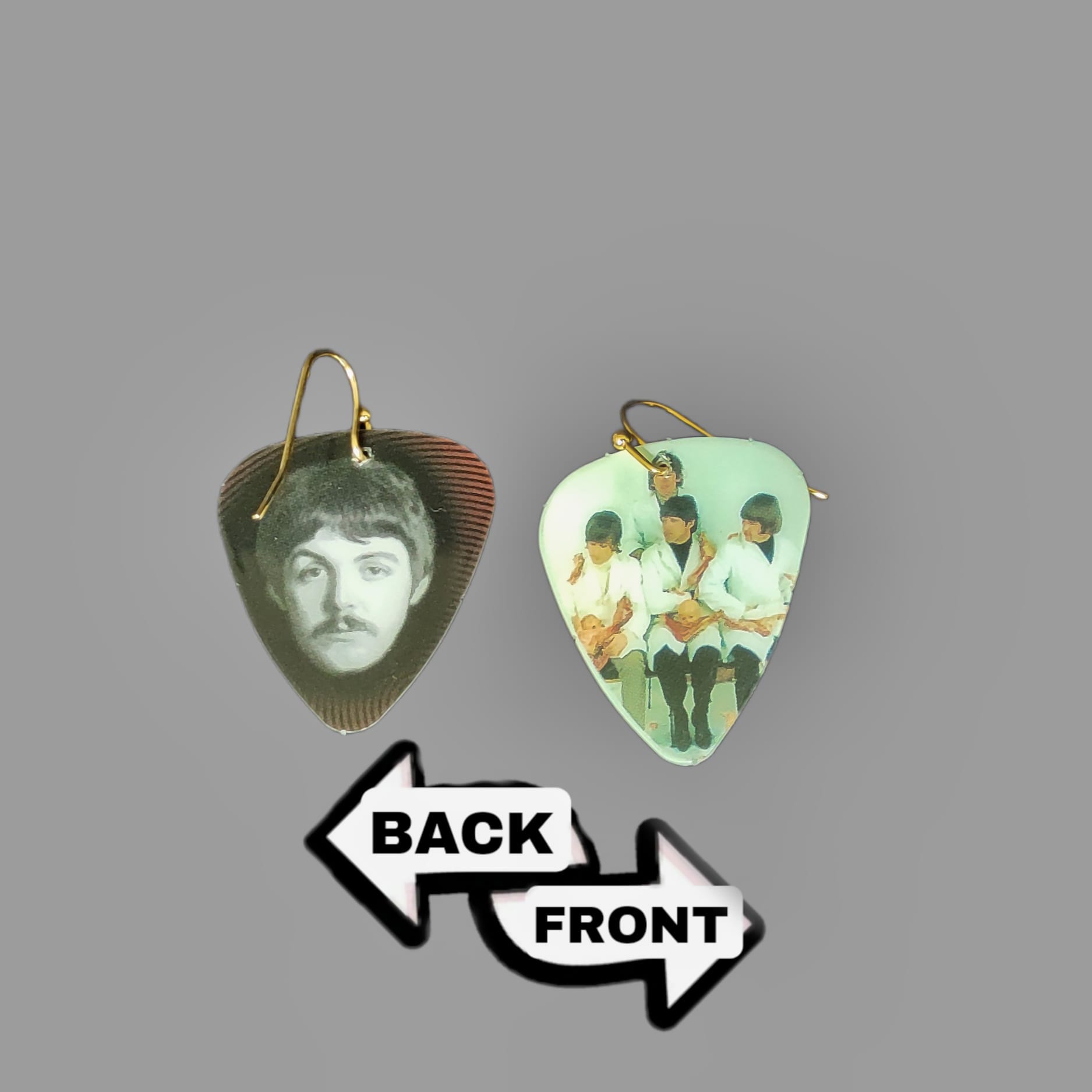 The Beatles "Yesterday and Today" Guitar Pick Earrings - Image 13