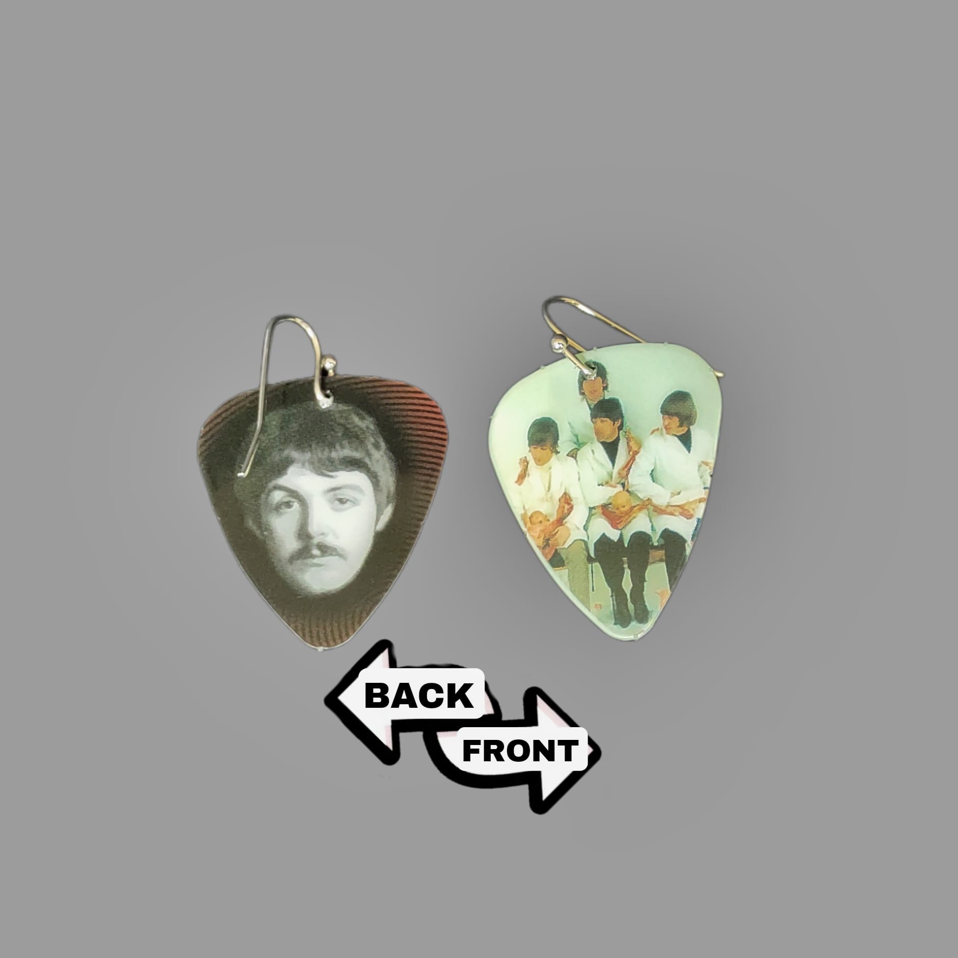 The Beatles "Yesterday and Today" Guitar Pick Earrings - Image 7
