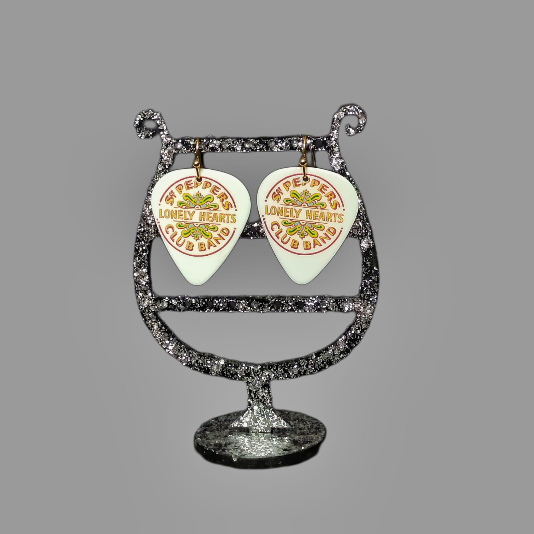The Beatles Sergeant Pepper's Lonely Hearts Club Band Guitar Pick Earrings - Image 17