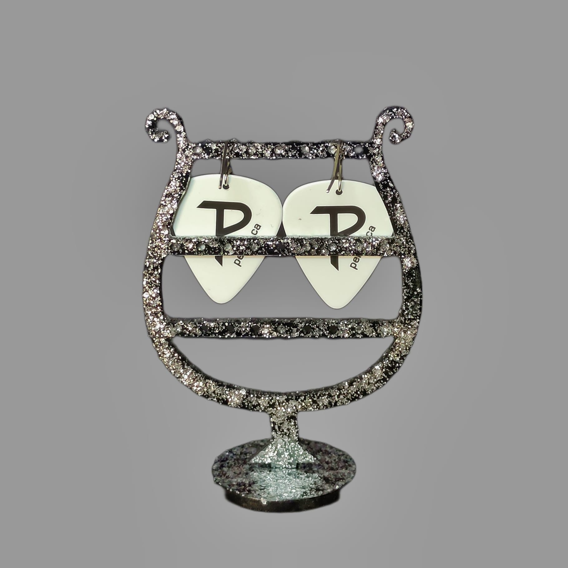 David Bowie Gold Logo Guitar Pick Earrings - Image 4