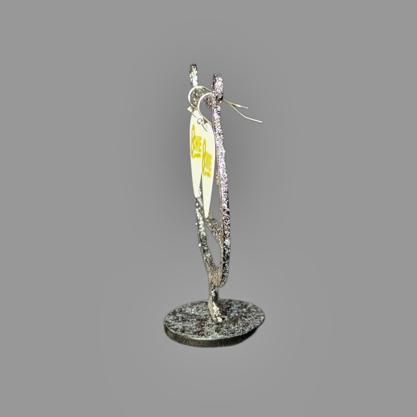 David Bowie Gold Logo Guitar Pick Earrings - Image 5