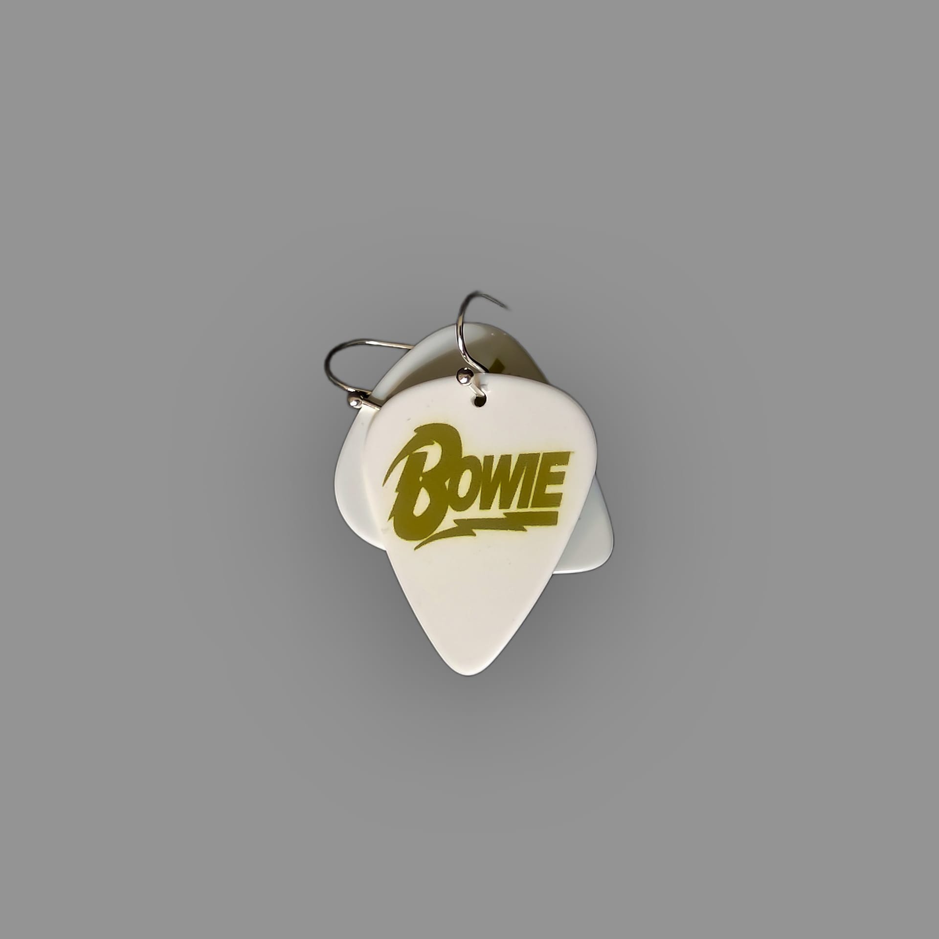 David Bowie Gold Logo Guitar Pick Earrings - Image 6