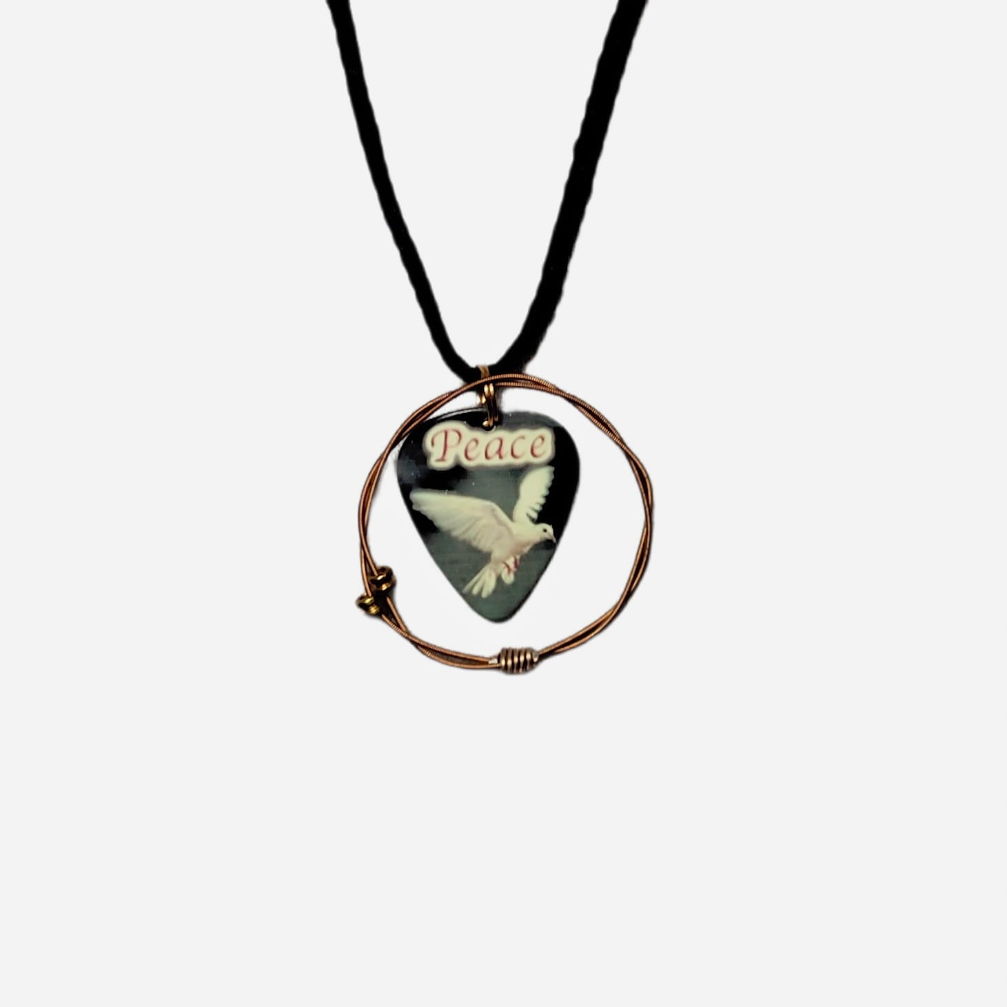 "Peace Dove" Guitar String Necklace - Image 6