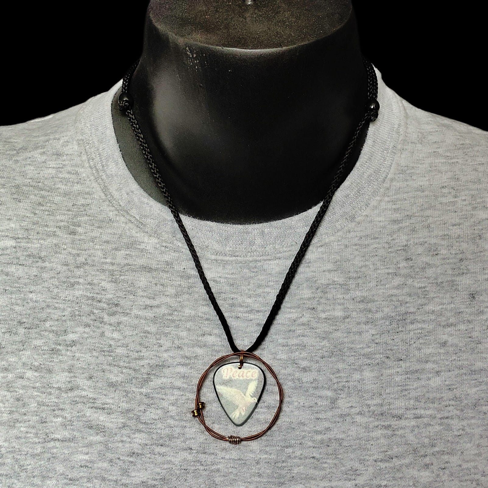"Peace Dove" Guitar String Necklace - Image 4