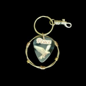 Peace Dove Guitar String Keychain
