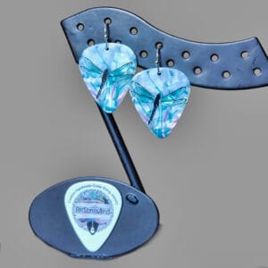 Dragonfly Guitar Pick Earrings in Turquoise