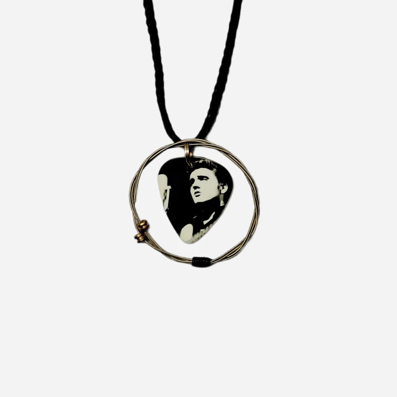 Elvis Presley Guitar String Necklace "Black N' White Portrait" - Image 6