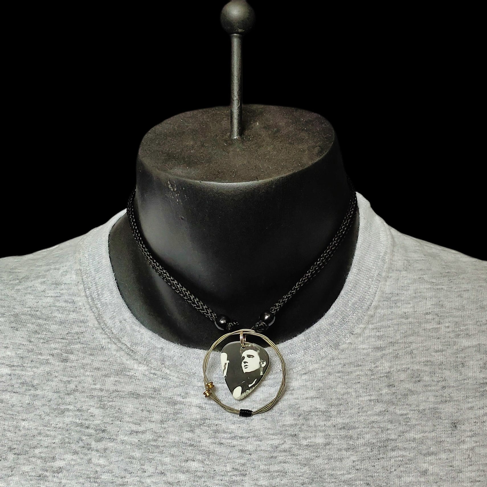 Elvis Presley Guitar String Necklace "Black N' White Portrait" - Image 5