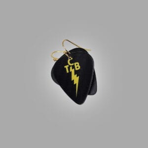 Elvis Presley "TCB" Lightning Bolt Guitar Pick Earrings - Image 11