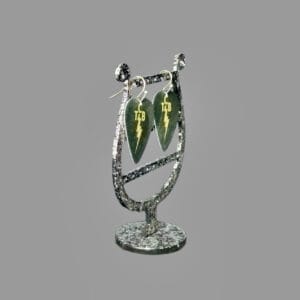 Elvis Presley "TCB" Lightning Bolt Guitar Pick Earrings - Image 3