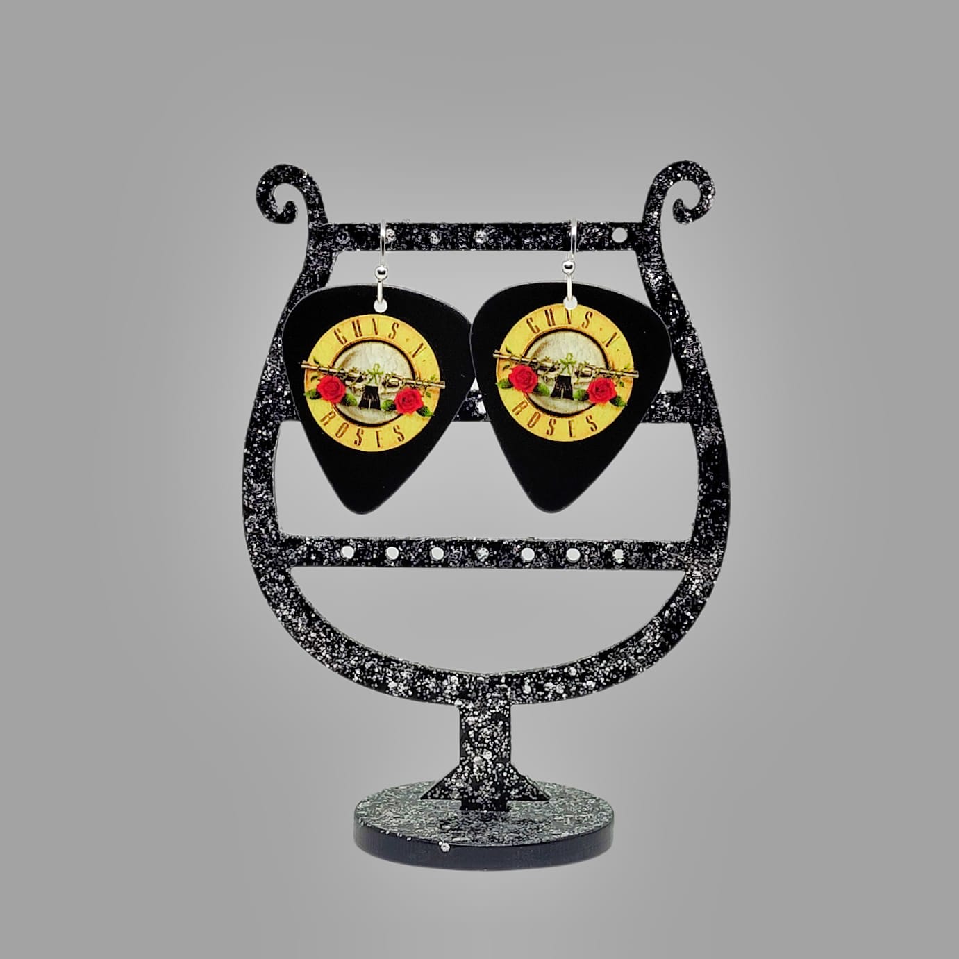 Guns N' Roses Logo Guitar Pick Earrings