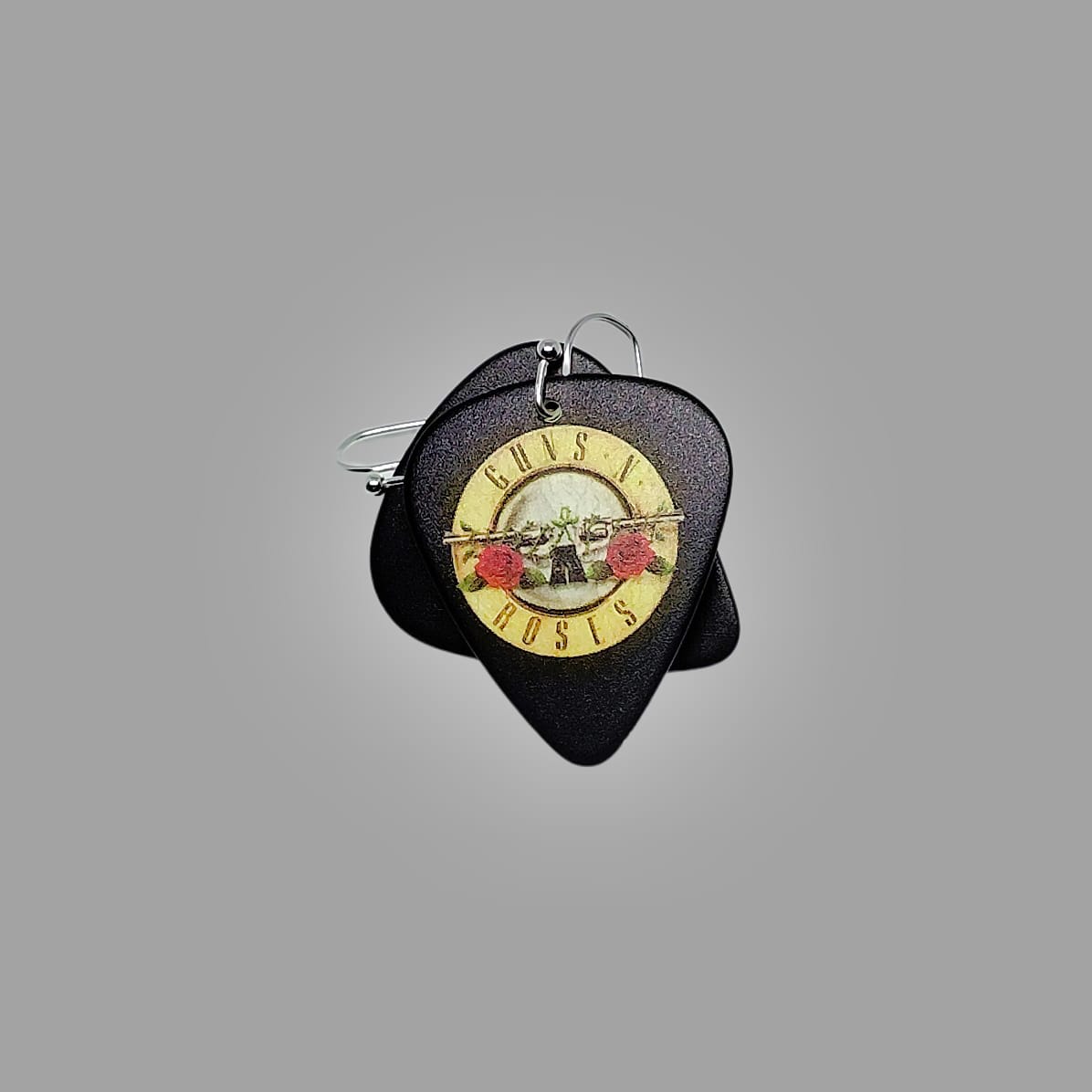 Guns N' Roses Logo Guitar Pick Earrings - Image 6