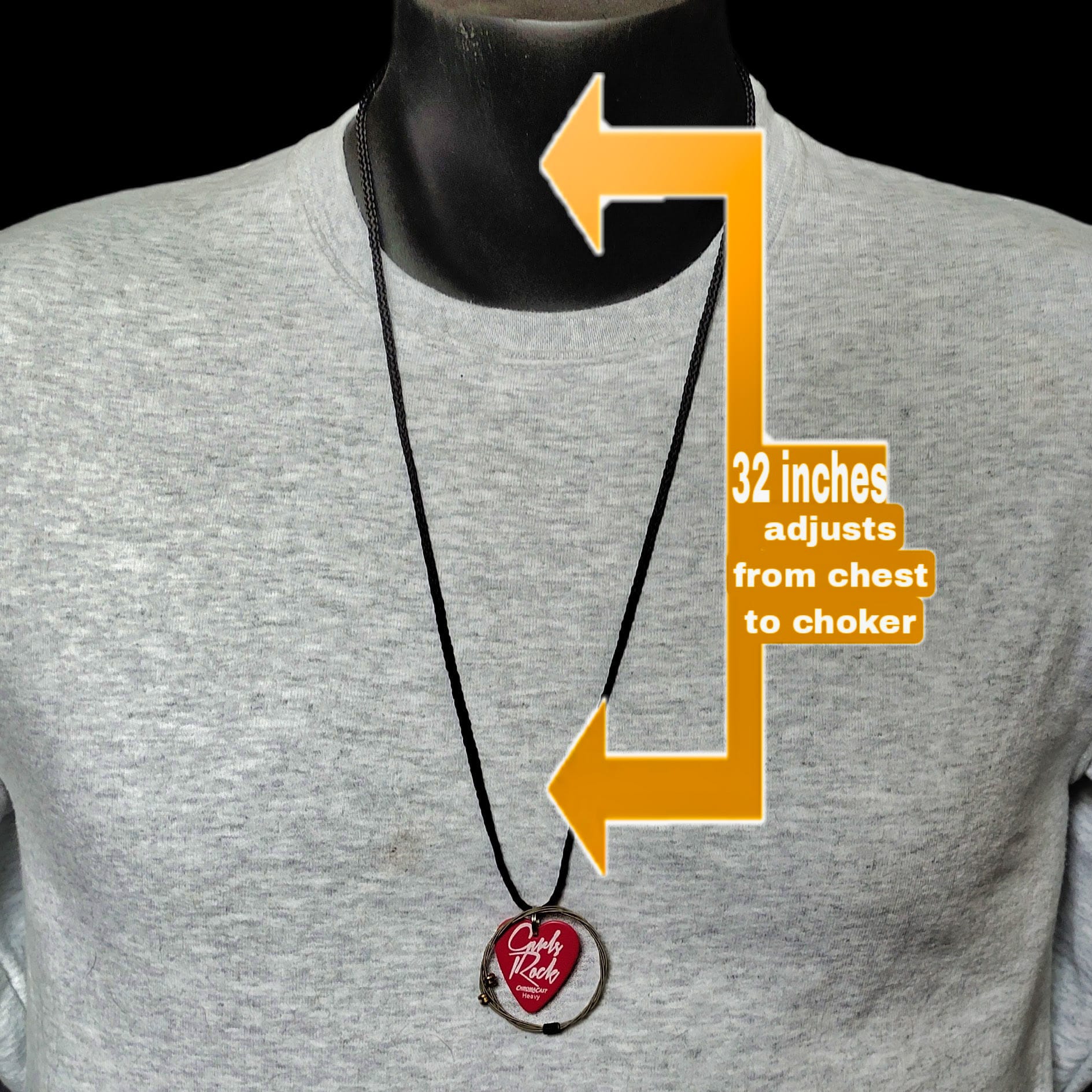 "Girls Rock" Guitar String Necklace - Image 3