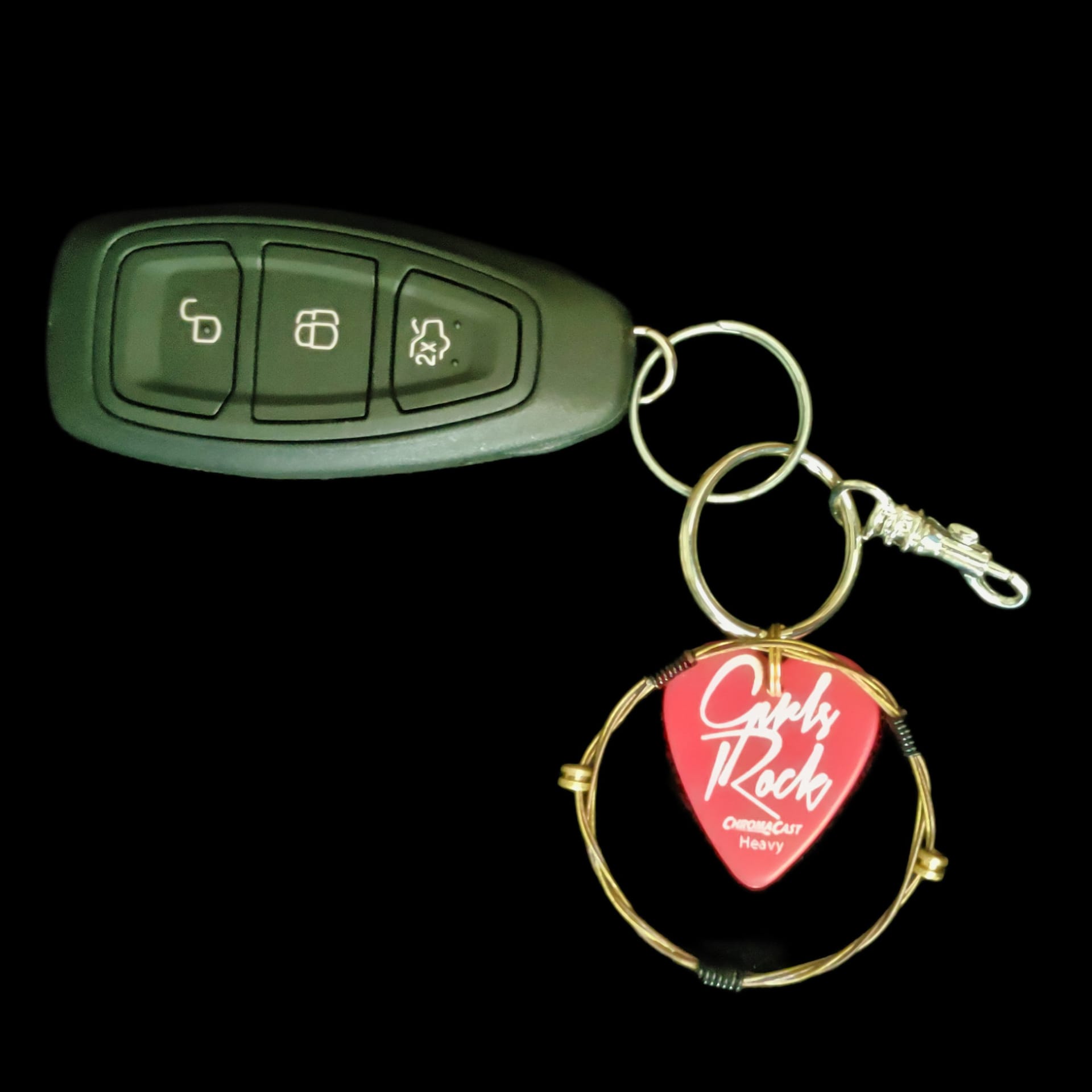 "Girls Rock" Guitar String Keychain - Image 3