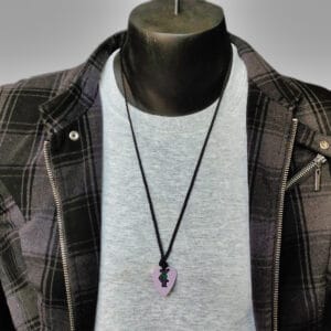 Grateful Dead Bear Guitar Pick Necklace in Purple and Orange
