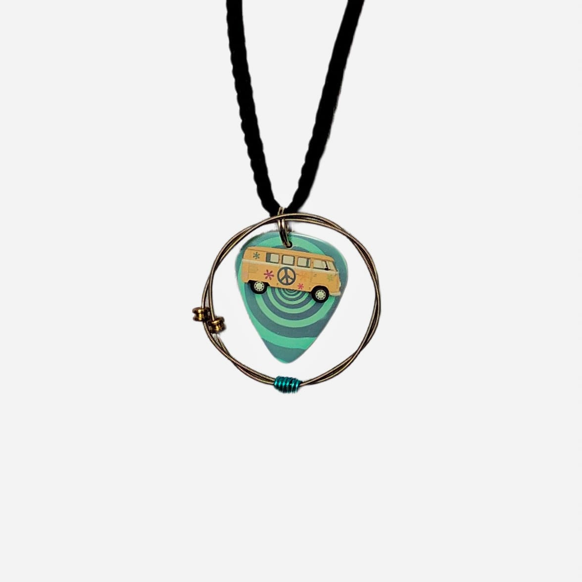 "Hippie Bus" Guitar String Necklace - Image 6