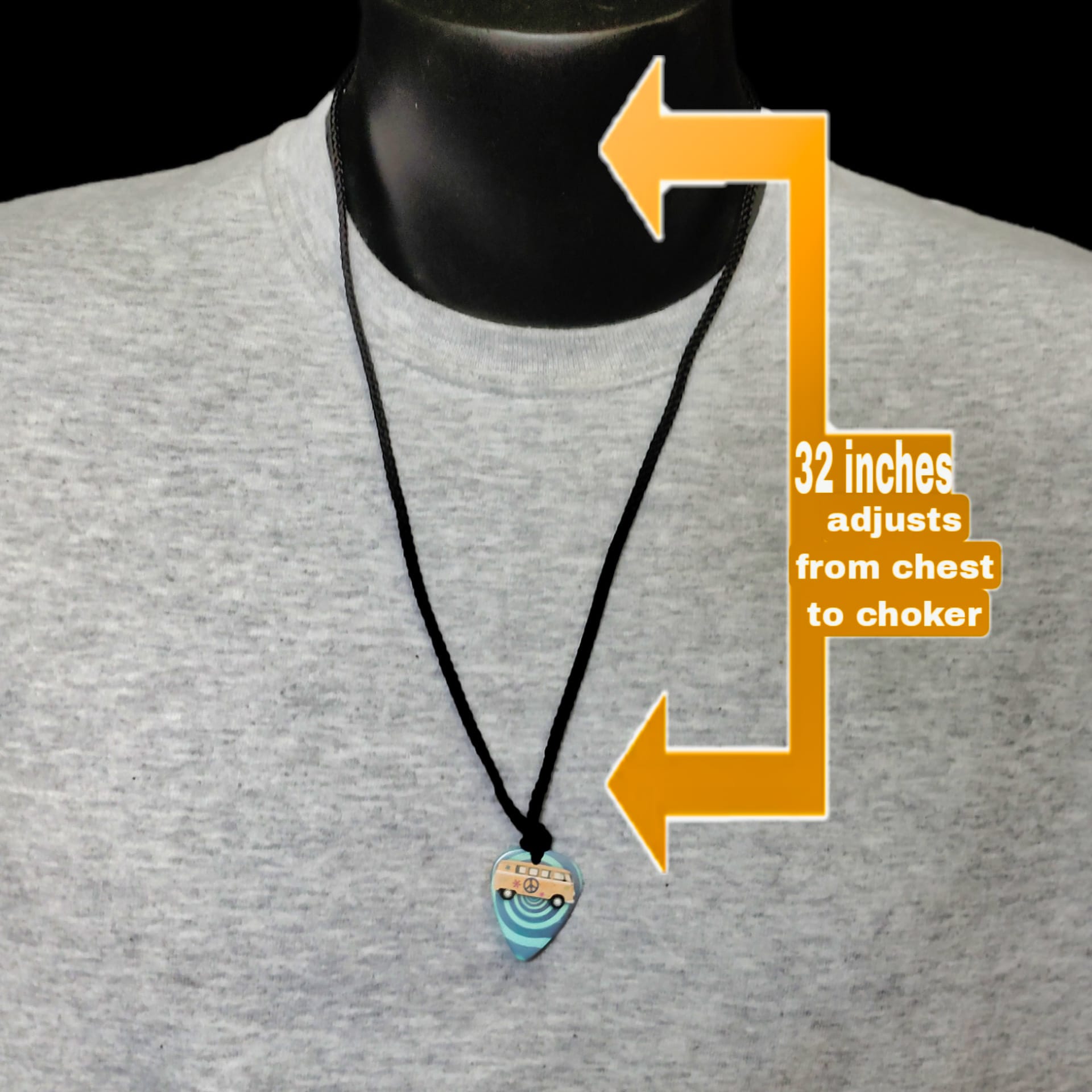 Hippie Bus Adjustable Guitar Pick Necklace by Restrumed - Image 5