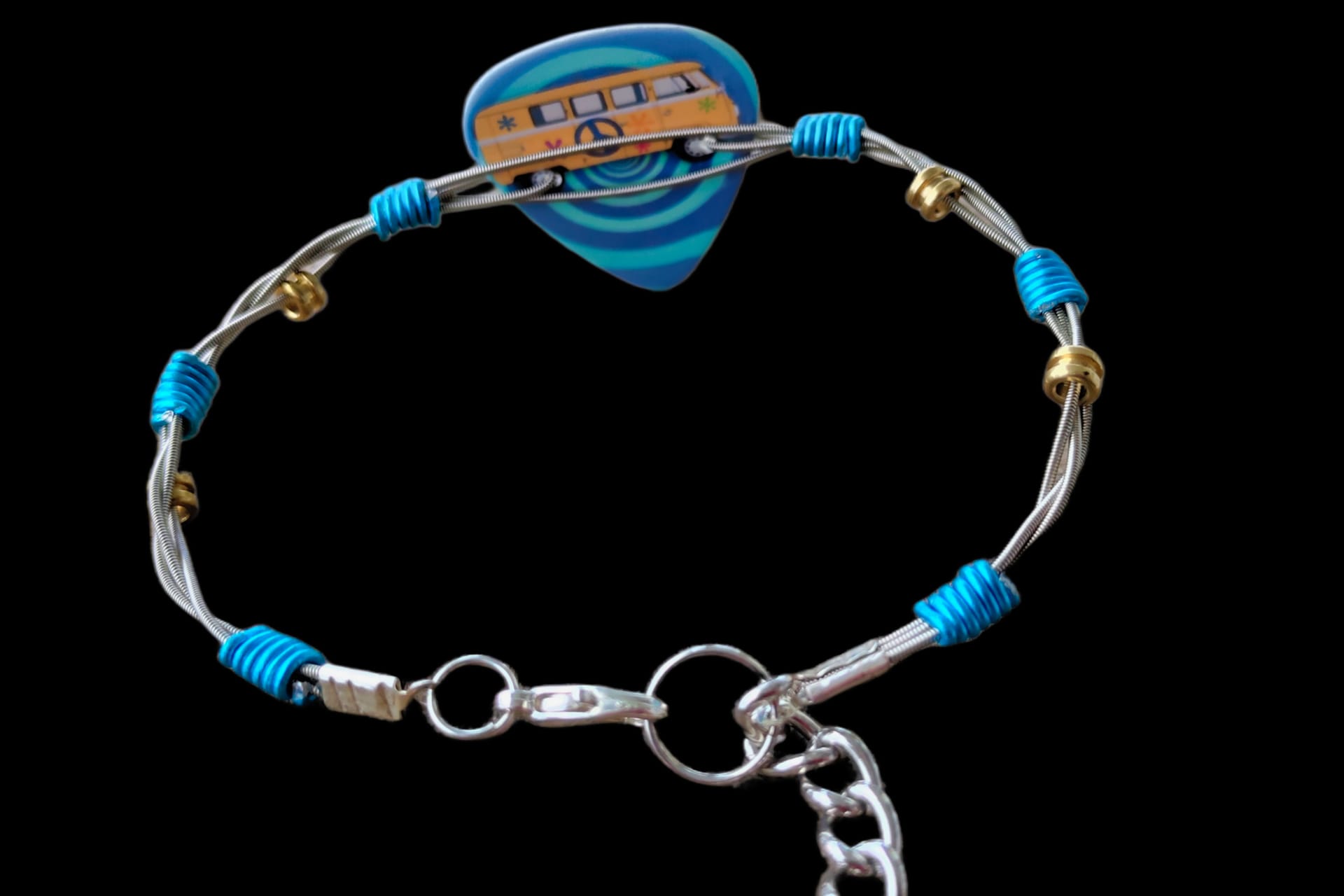 Hippie Bus Recycled Guitar String Bracelet by Restrumed - Image 3