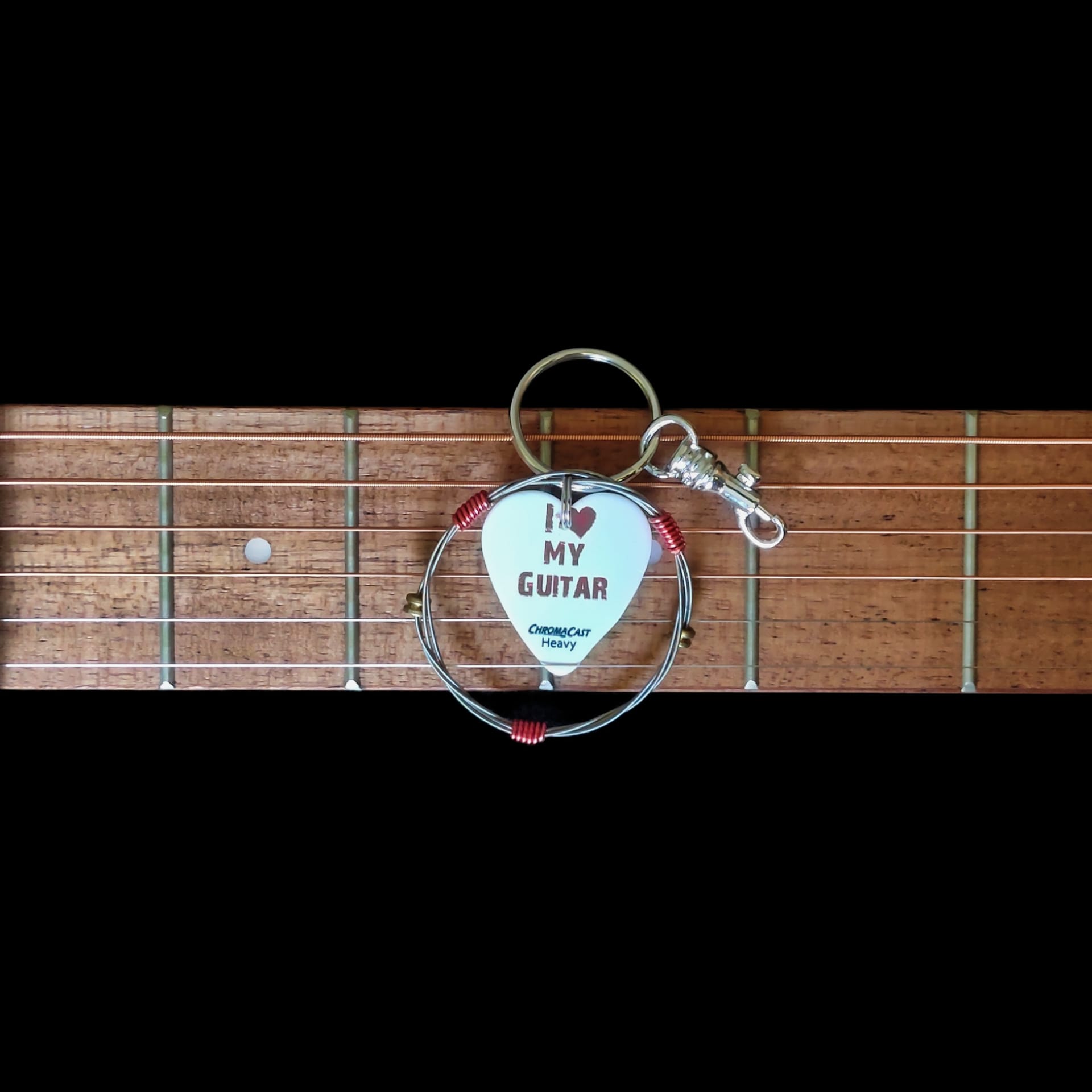 "I Heart My Guitar" Guitar String Keychain - Image 5