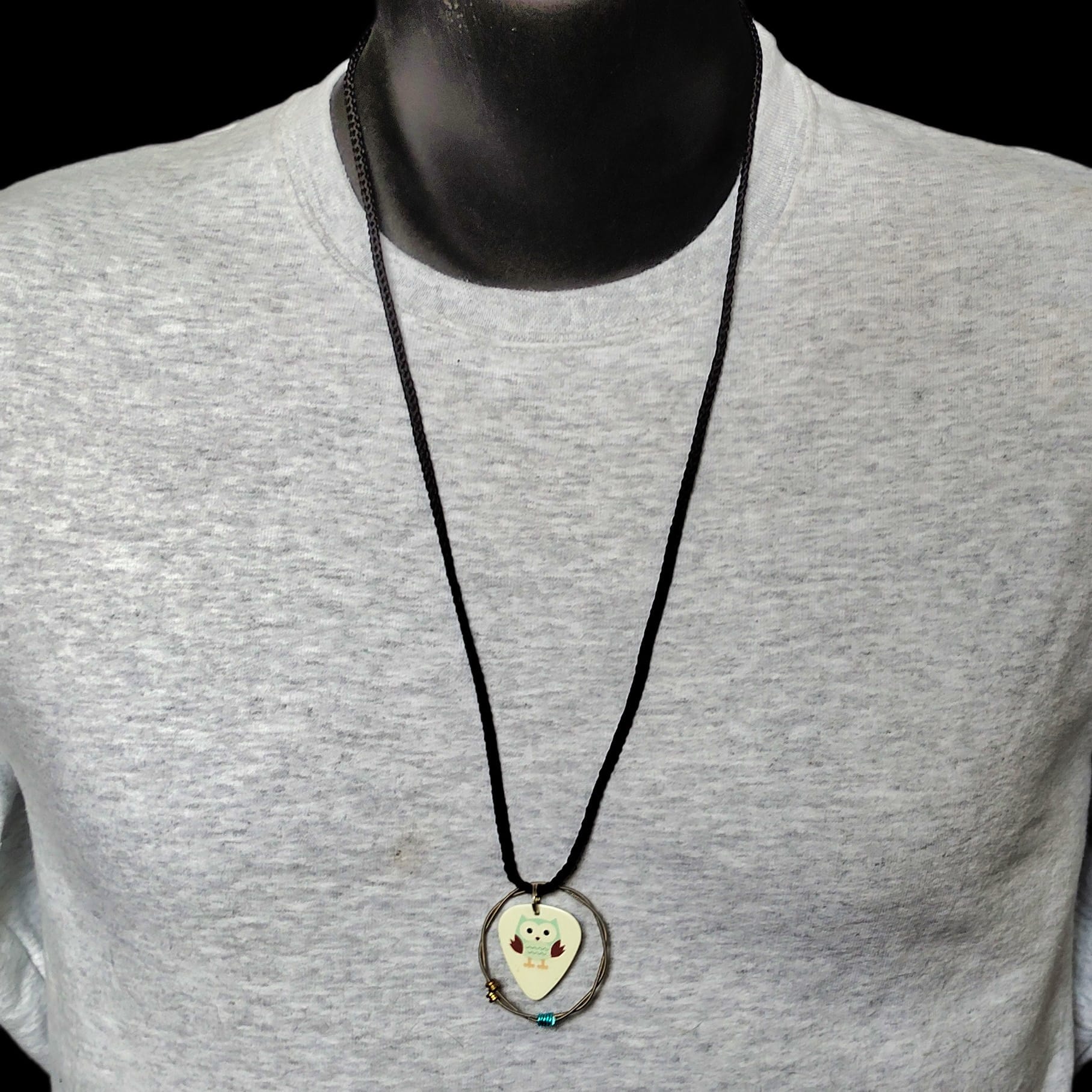 "Owl" Guitar String Necklace