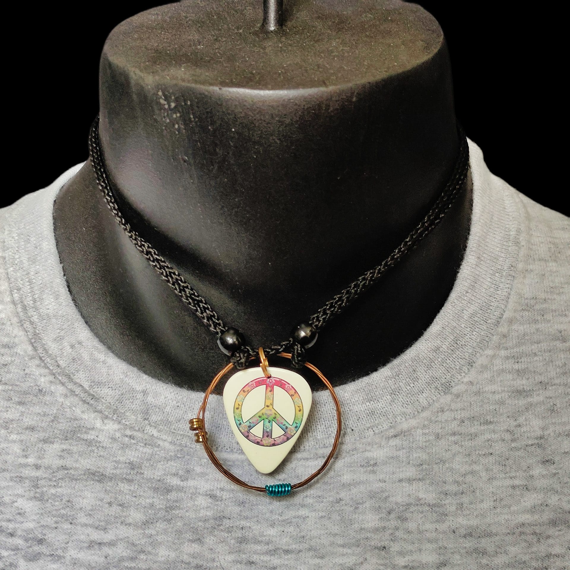 Peace Sign Guitar String Necklace - Image 5