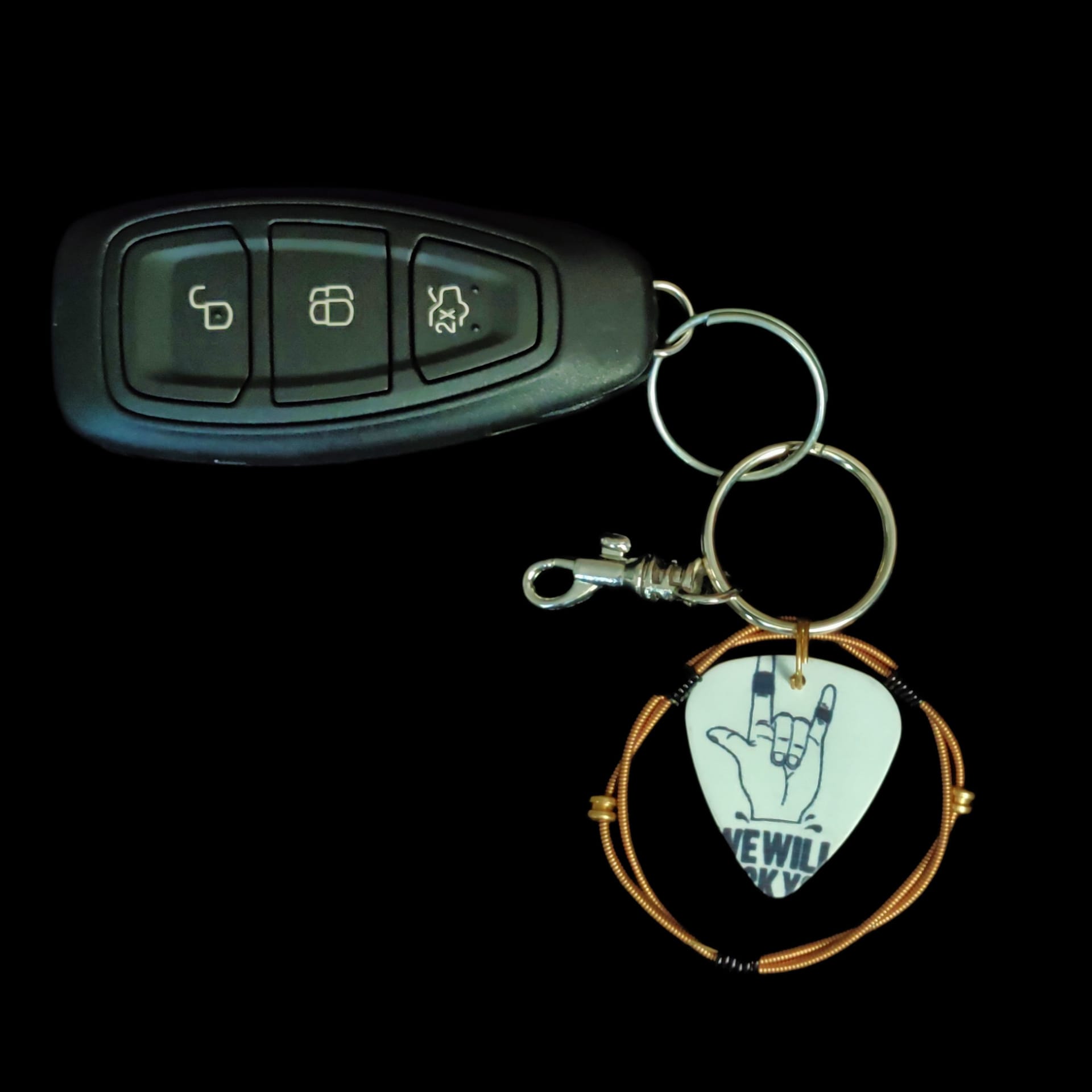 "We Will Rock You" Guitar String Keychain - Image 4