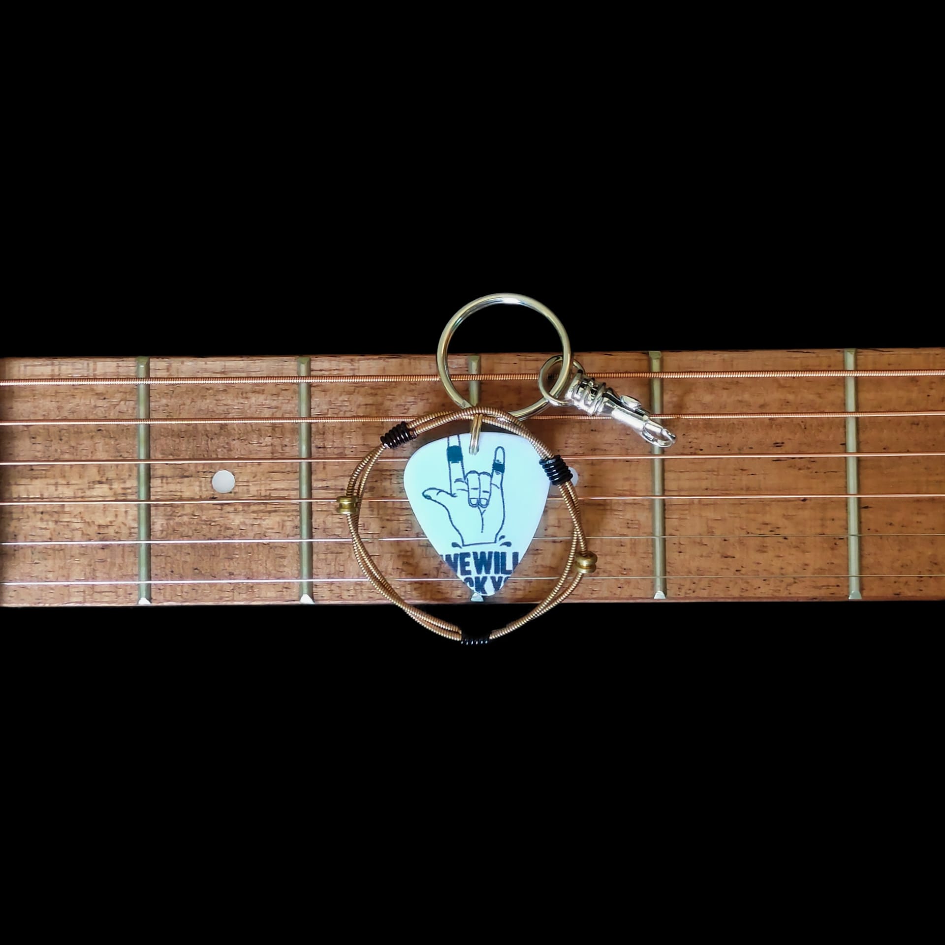 "We Will Rock You" Guitar String Keychain - Image 5
