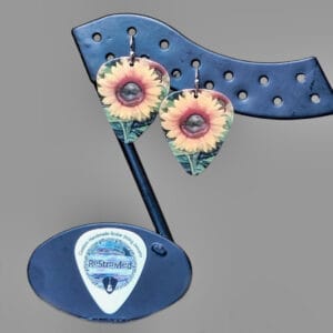 Sunflower Guitar Pick Earrings