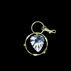 Tie-Dye Guitar String Keychain in Purple