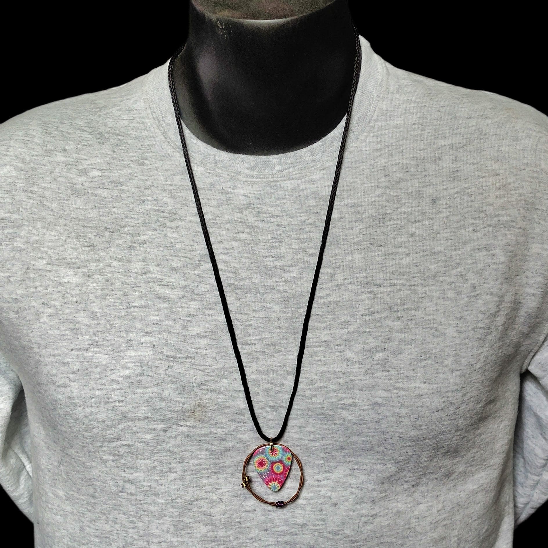 Tie-Dye "Fireworks" Guitar String Necklace