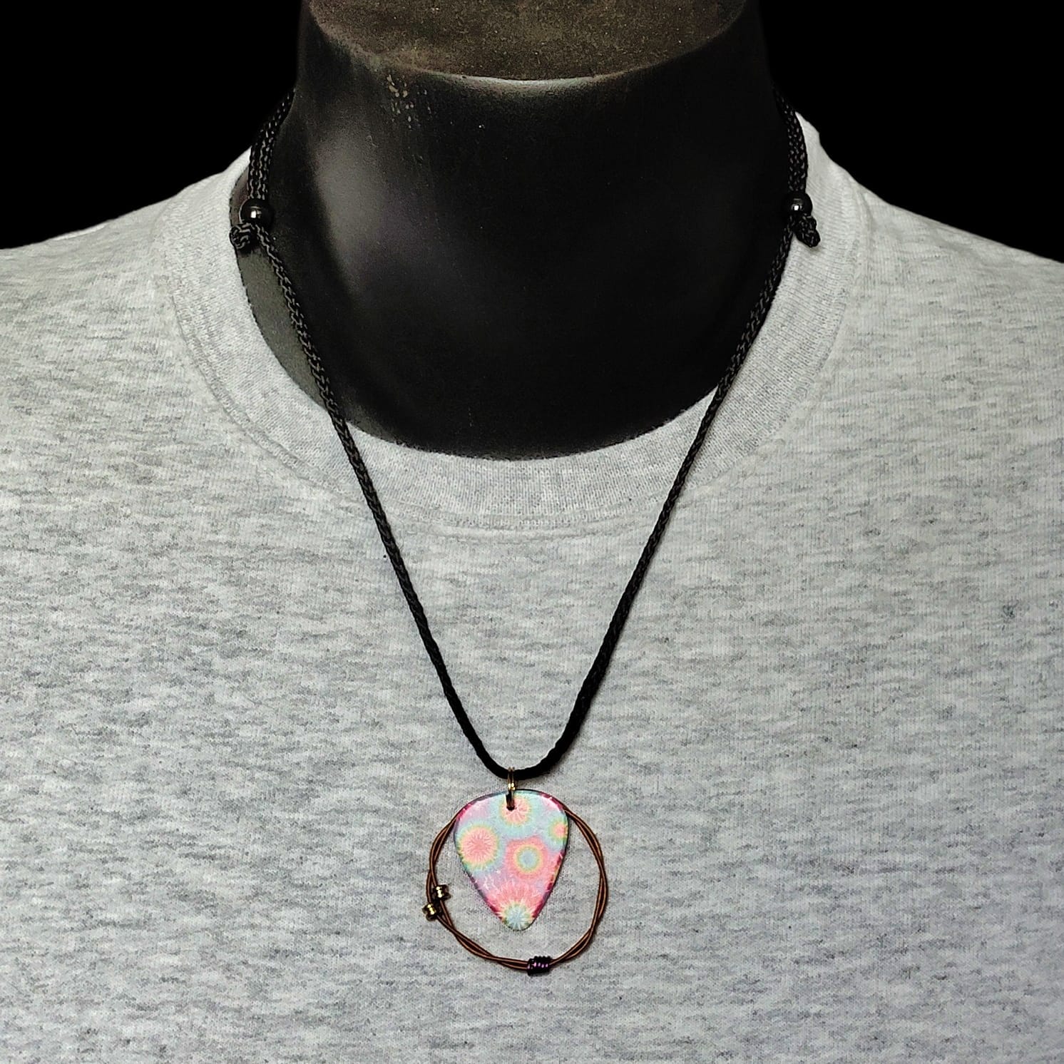 Tie-Dye "Fireworks" Guitar String Necklace - Image 4