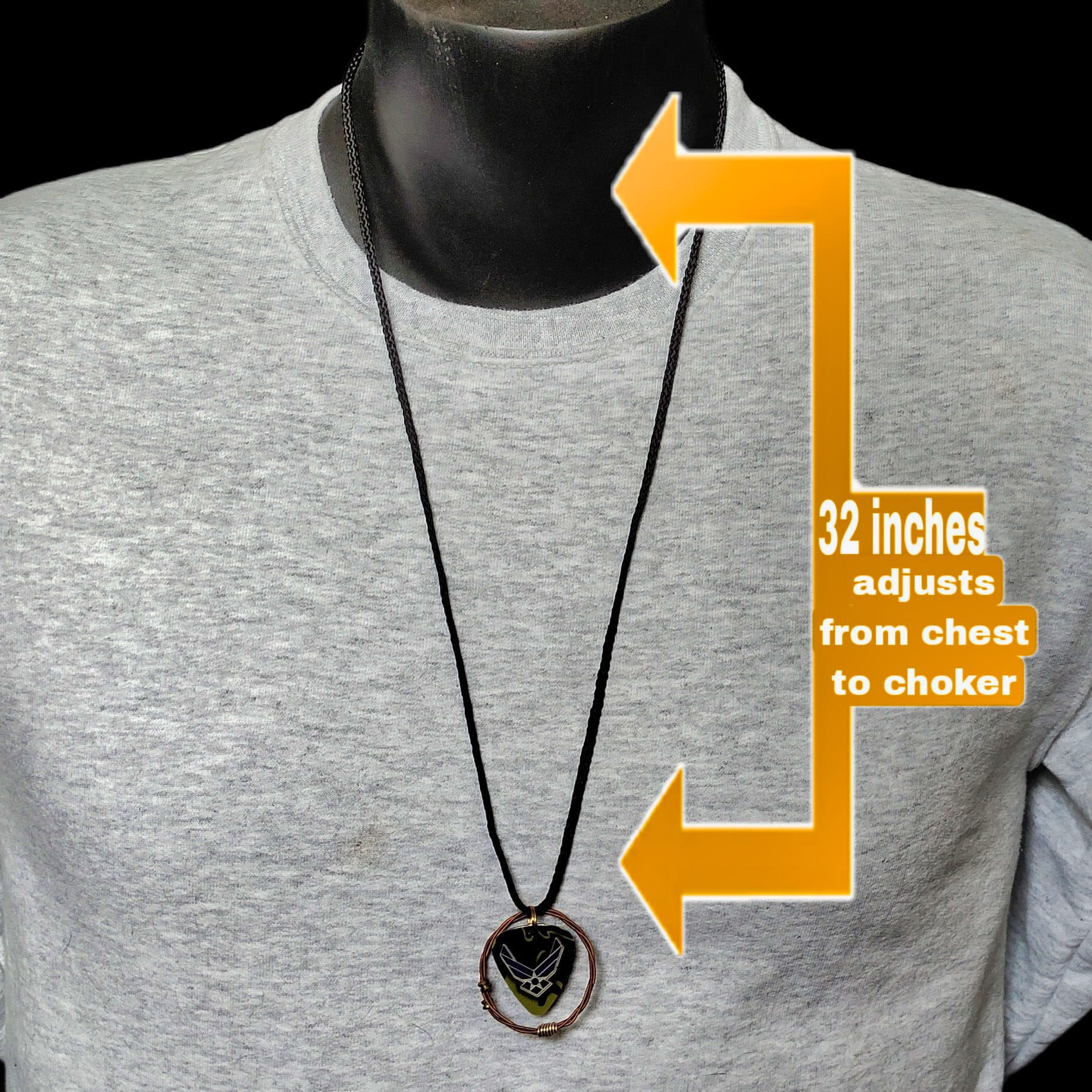 US Air Force Guitar String Necklace - Image 3