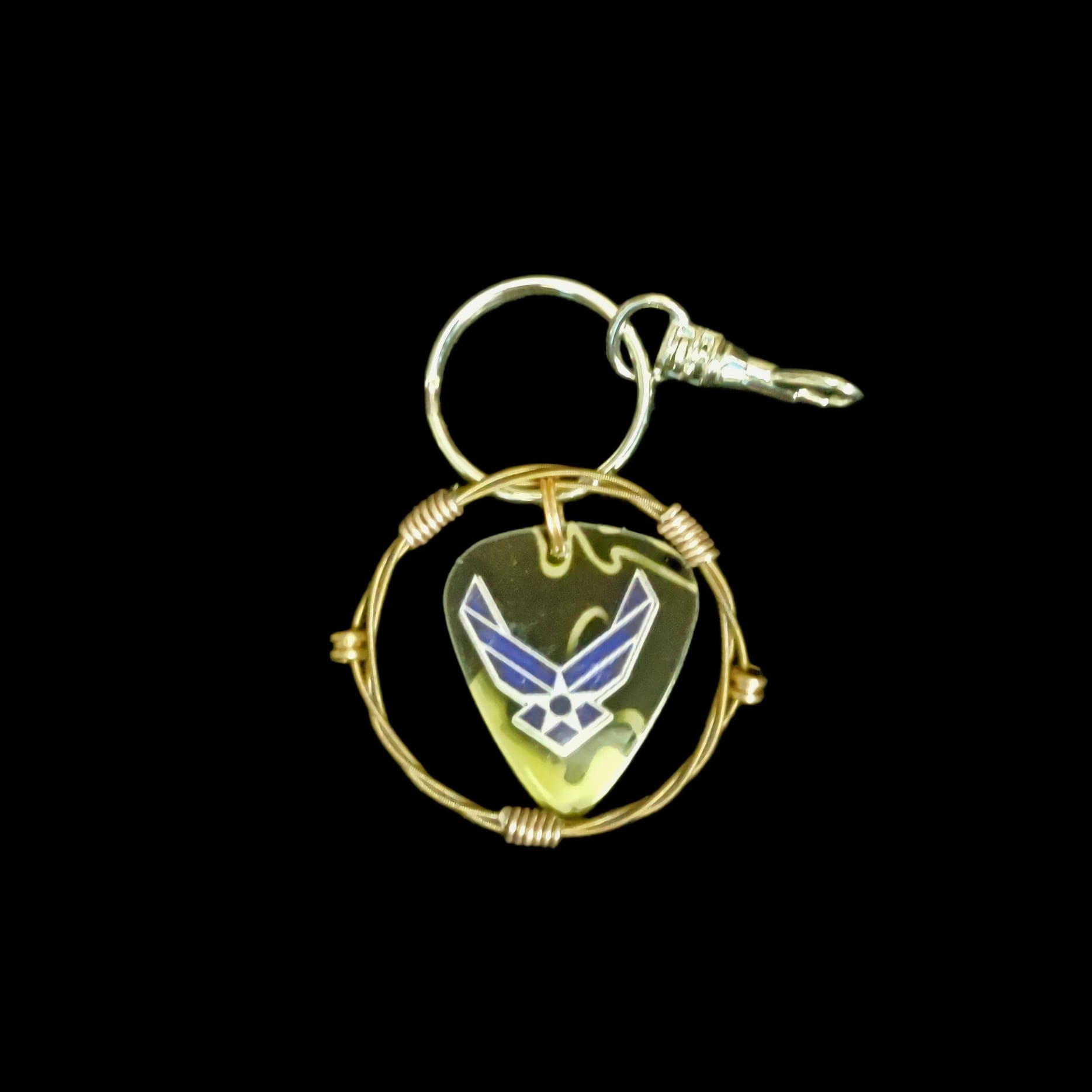 US Air Force Guitar String Keychain