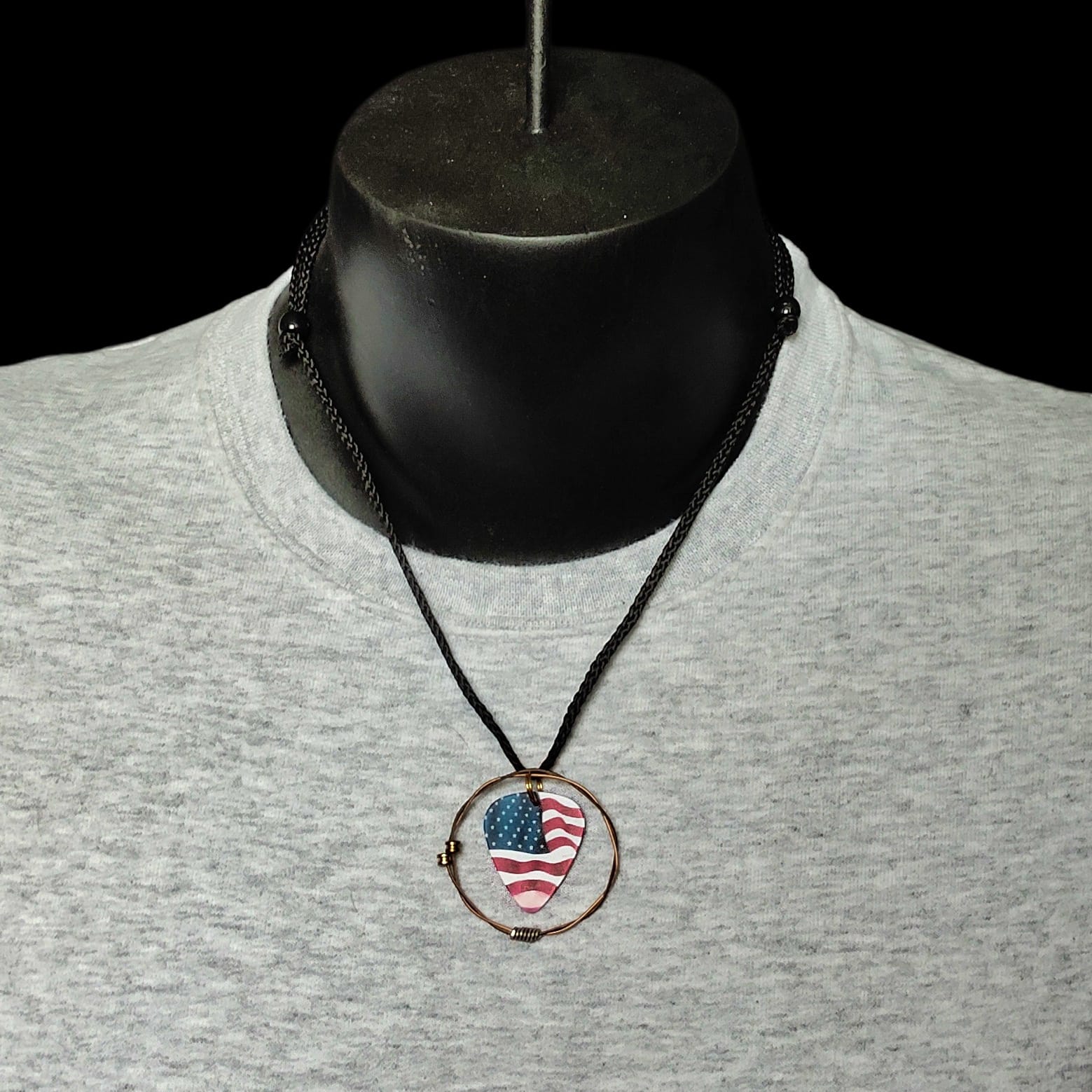 American Flag Guitar String Necklace - Image 4