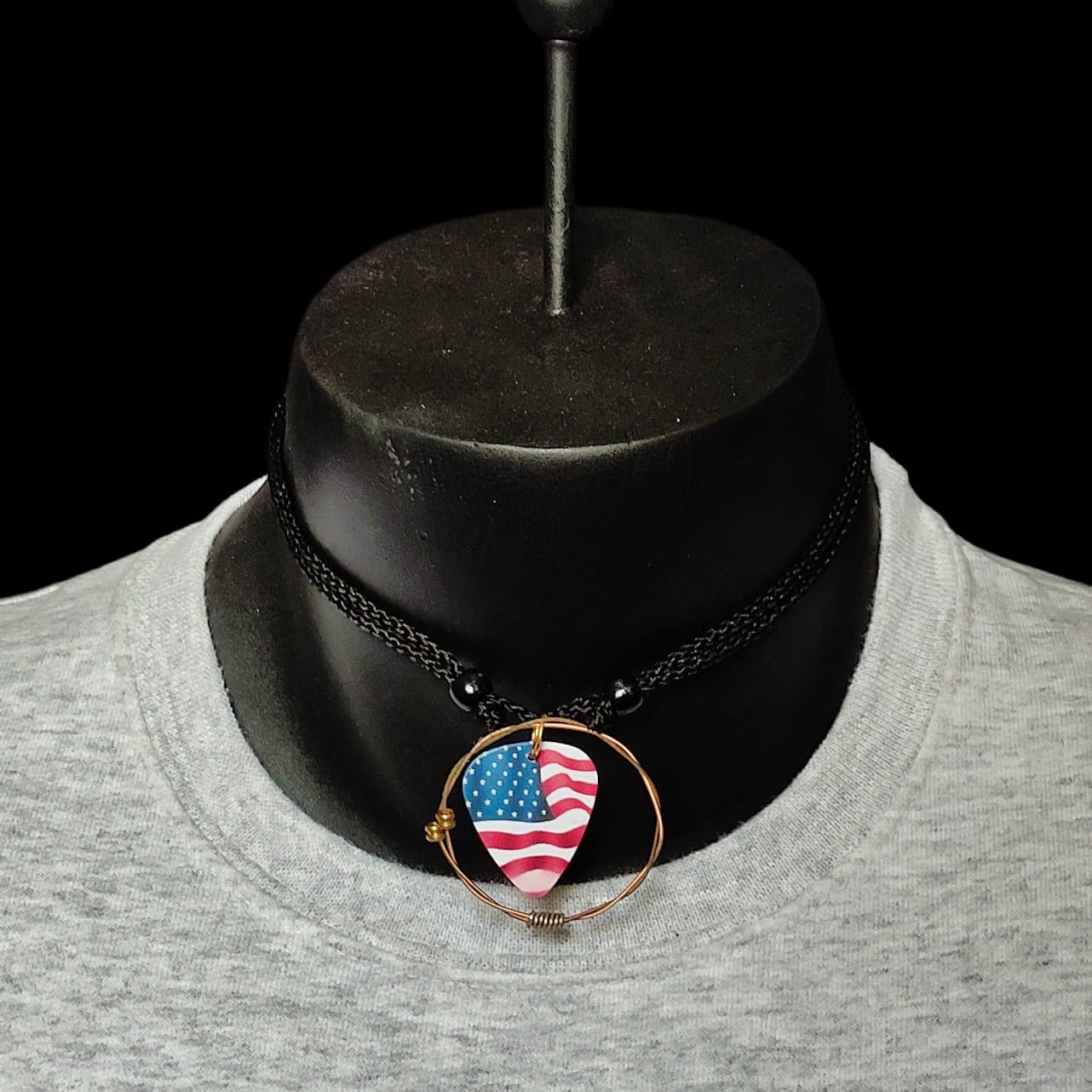 American Flag Guitar String Necklace - Image 5