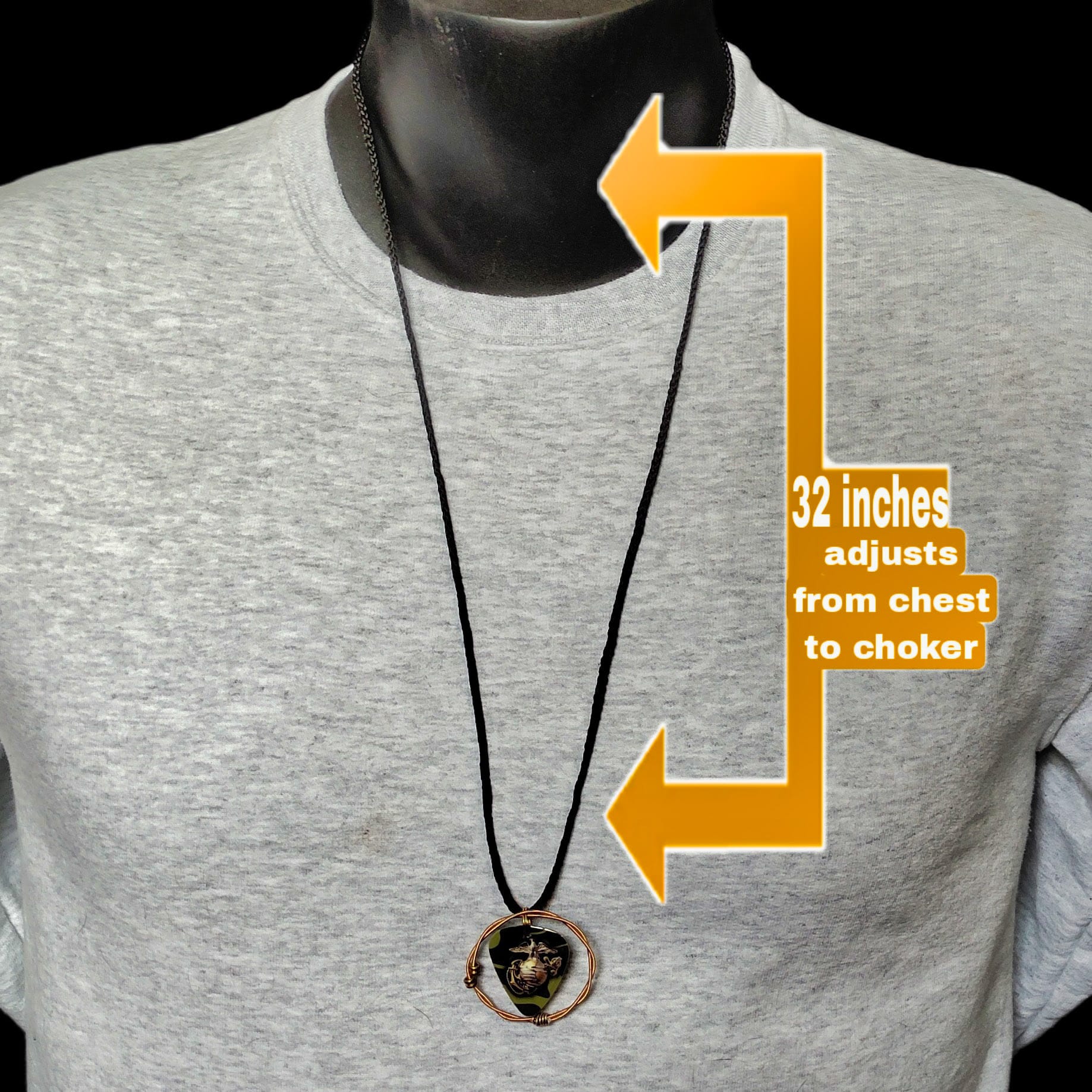 US Marines Guitar String Necklace - Image 3