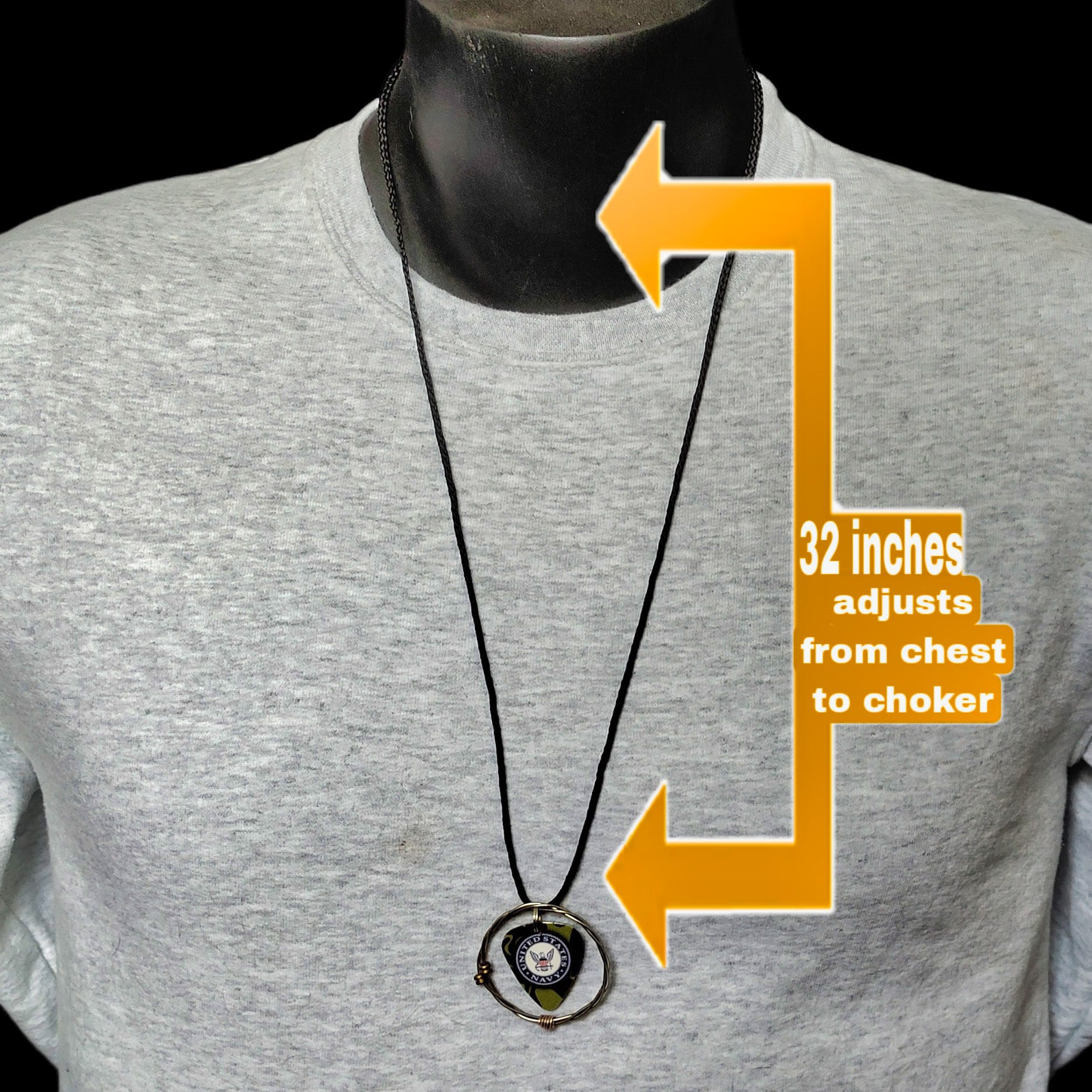 US Navy Guitar String Necklace - Image 3