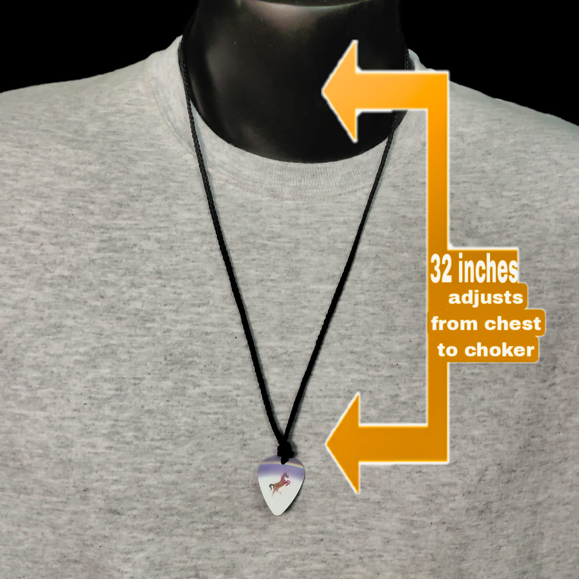 Unicorn Guitar Pick Necklace - Image 3