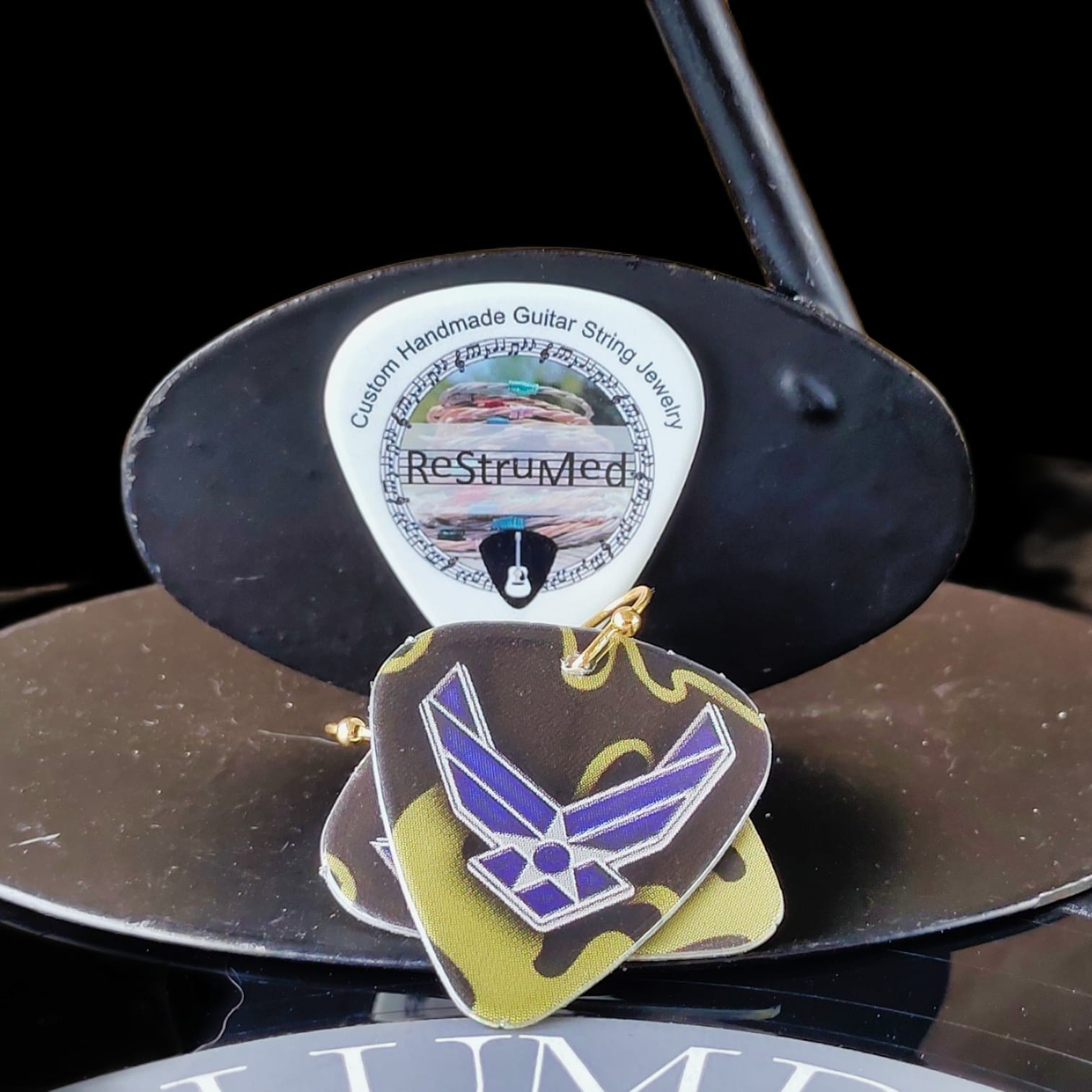 US Air Force Guitar Pick Earrings - Image 12