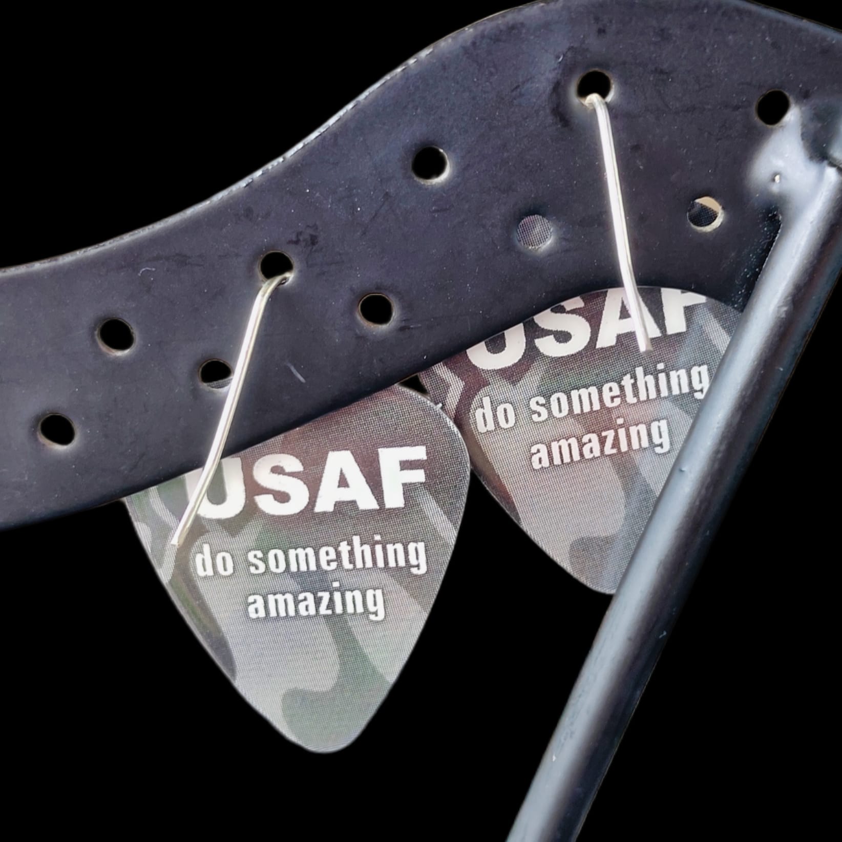 US Air Force Guitar Pick Earrings - Image 5
