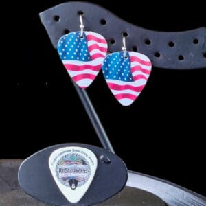 American Flag Guitar Pick Earrings