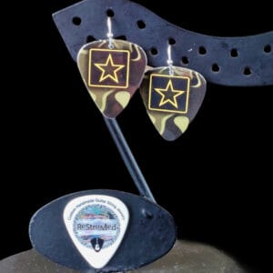 USA Army Guitar Pick Earrings