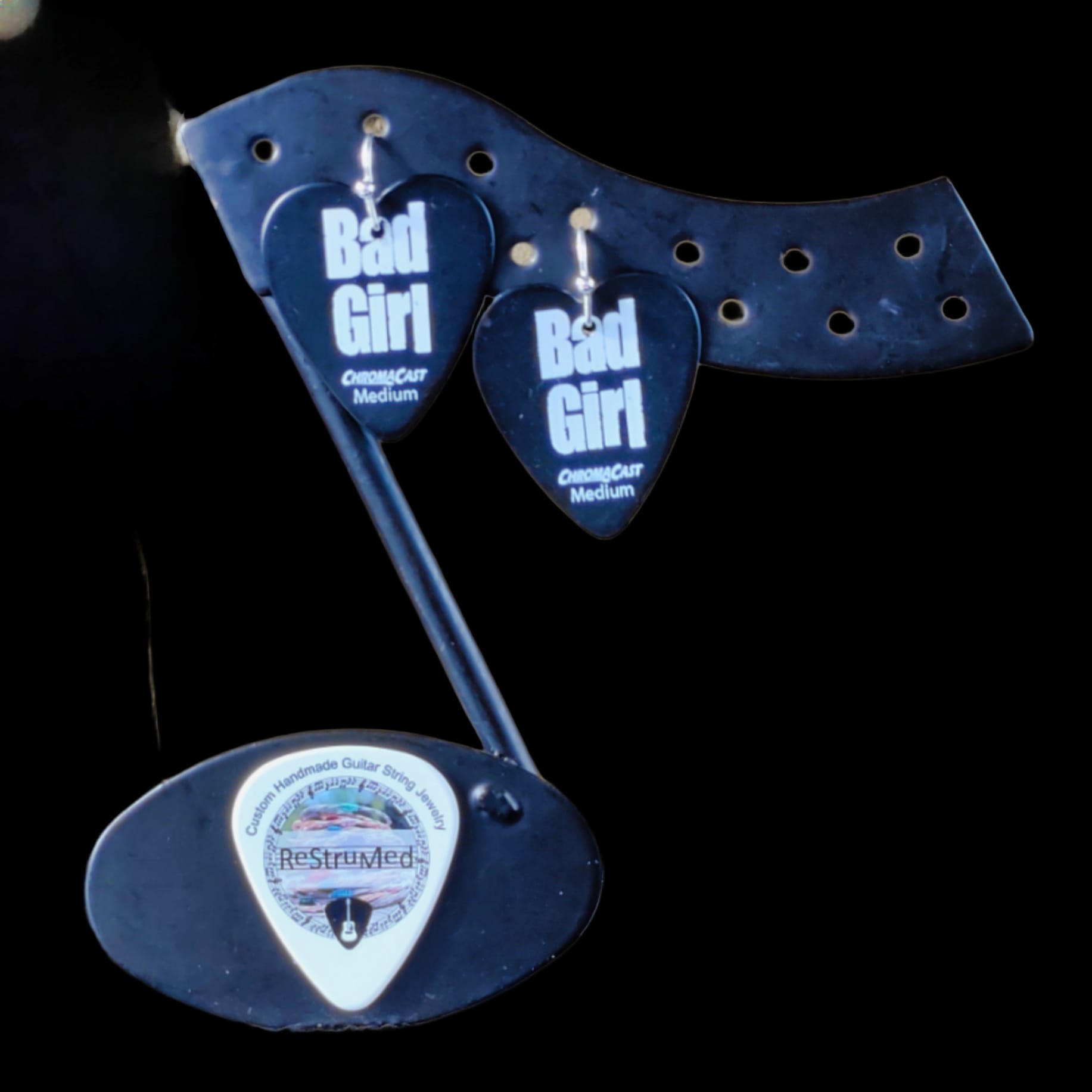 Bad Girl Guitar Pick Earrings