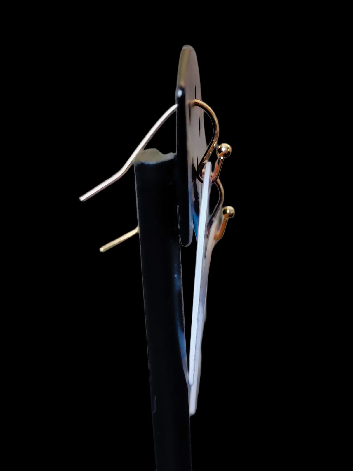 Butterfly Guitar Pick Earrings with an orange edge - Image 9