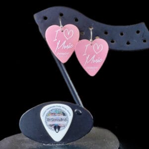"I Heart Music" Guitar Pick Earrings