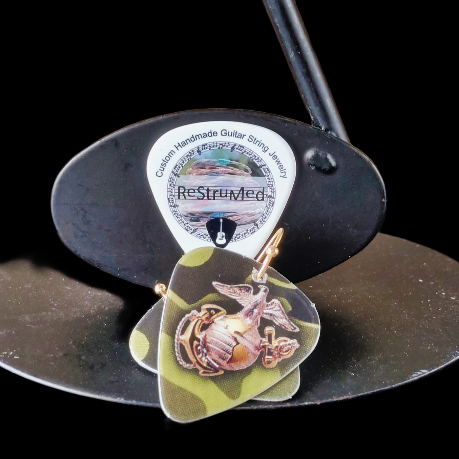 US Marines Guitar Pick Earrings - Image 12