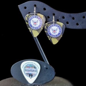 US Navy Guitar Pick Earrings